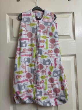 Halo Fleece Sleep Sack - Pink, Gray & Lime Animal Print
